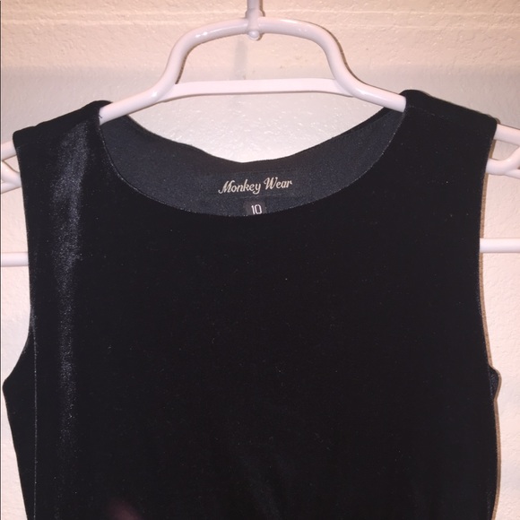 NWOT Long Black Velvet Dress - Picture 3 of 3